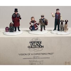 Department 56 "A Vision of Christmas Past" 3-piece Accessory Figurines EUC
